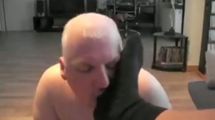 Licking feet, dick and eating cum