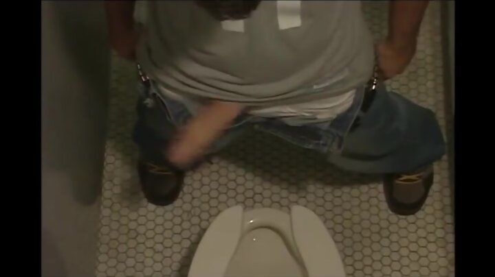 Janitor takes cock in bathroom