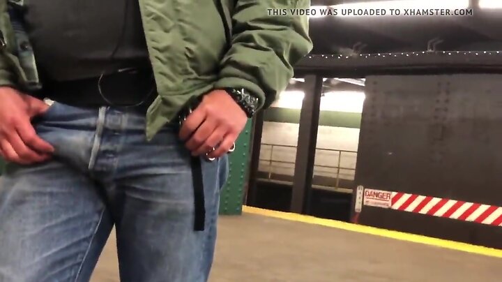 Very masculine worker on the subway