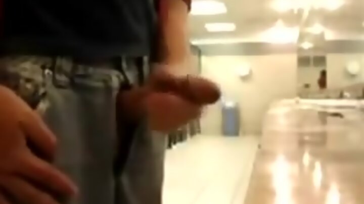 Bigcockflasher - Caught Jacking In Public Washroom