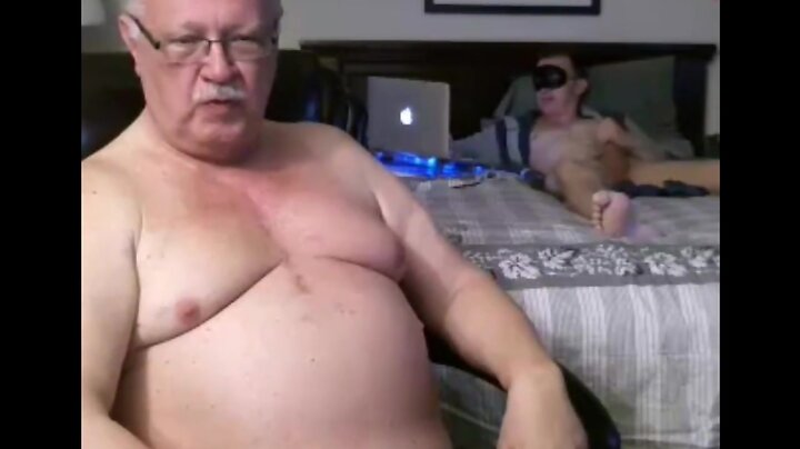 Old Man And Younger On Webcam