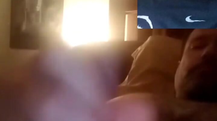 Bear straight fuck off off and semen in videocall sex