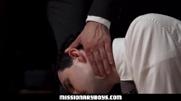 Mormonboyz agitated priest watches as a religious teenager jerks his prick in confession