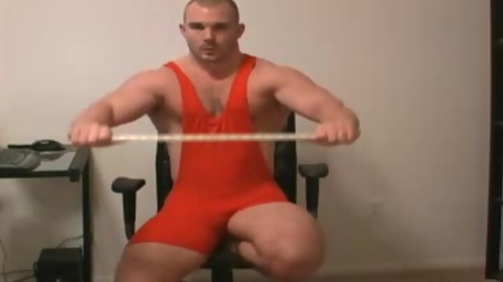 Muscular gay solo hottie on webcam